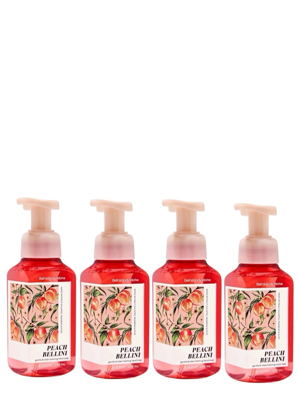 NEW 4X PEACH BELLINI Bath & Body Works Foam Hand Soap Set Collection Bundle - Picture 4 of 4